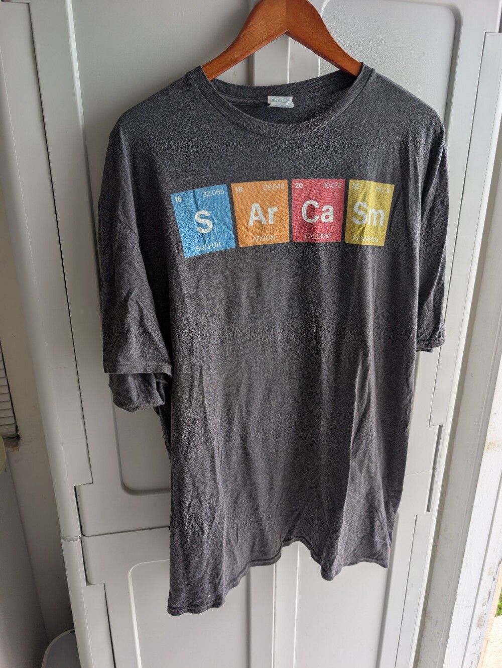 Men's Dark Gray 'Sarcasm' Graphic Short Sleeve Tee